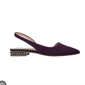 FRANCO SARTO | Savanne slingback flats in purple suede sz 9M